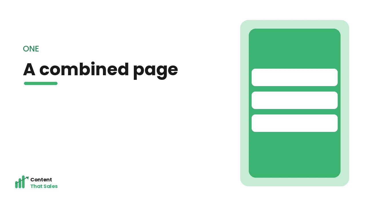 Why separate pages usually win