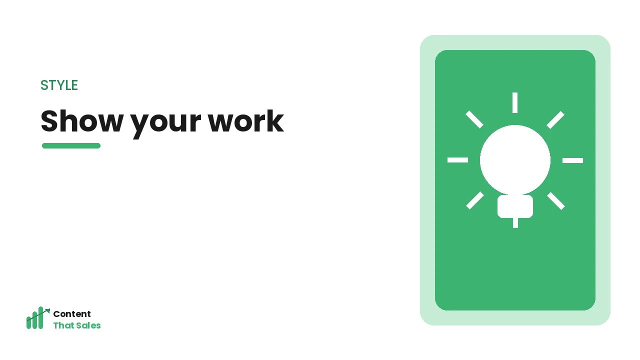 Showing your style and work