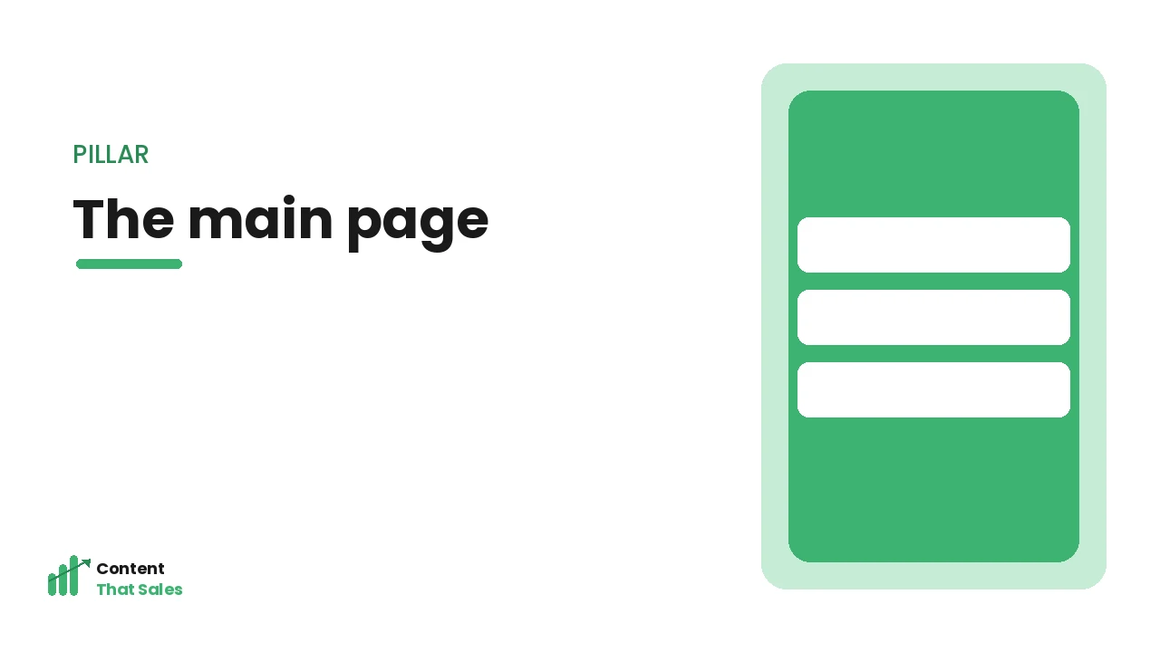 What a pillar page does
