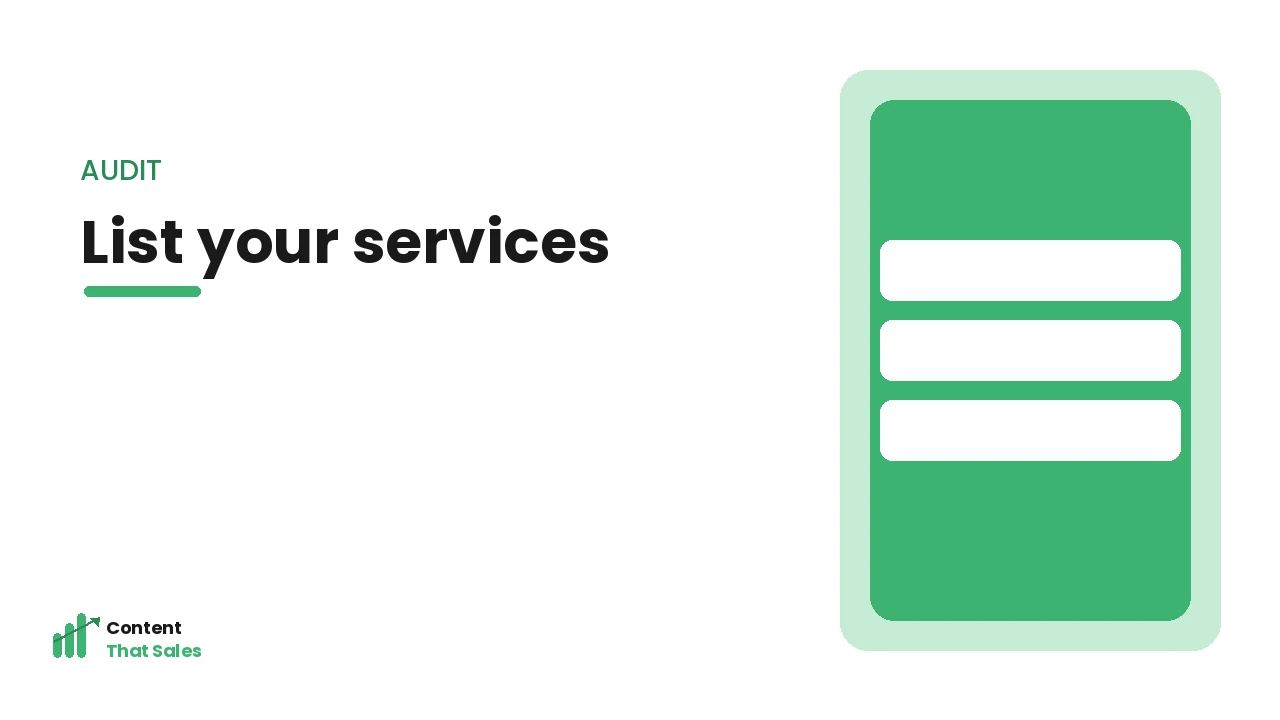 Listing your services