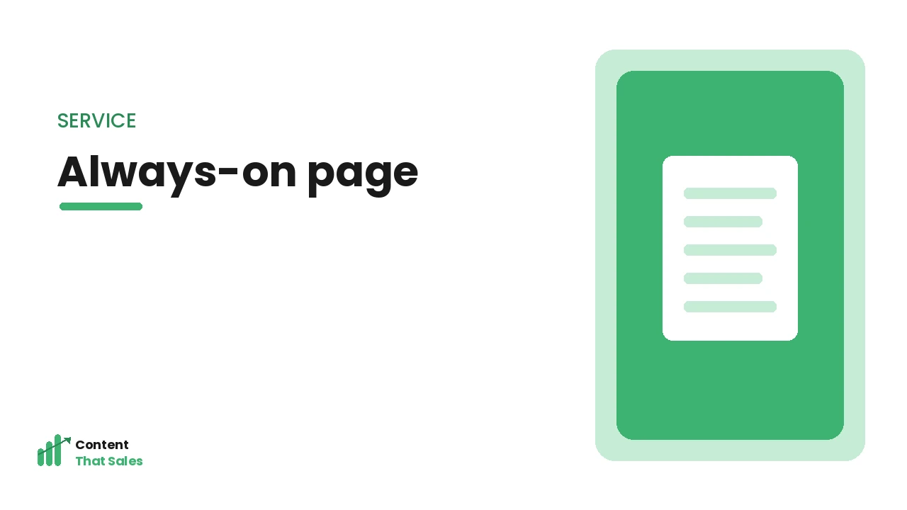 What a service page is for