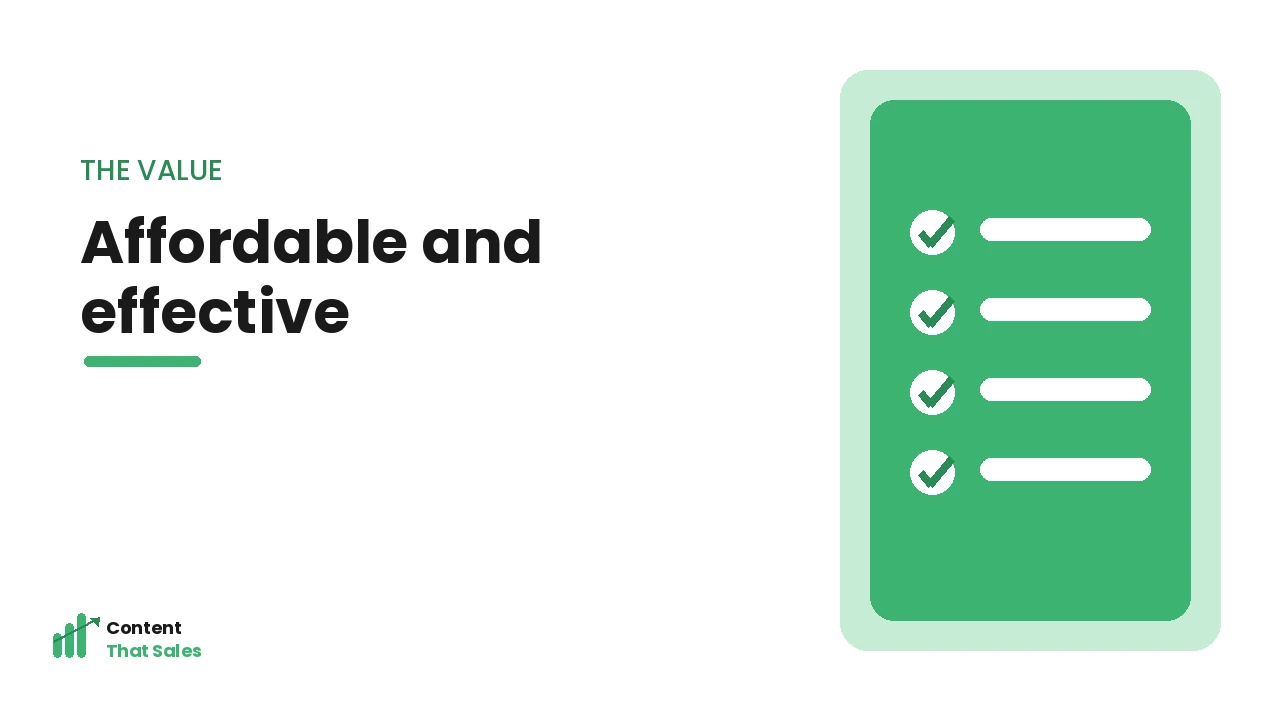 Affordable and effective content checklist by Content That Sales