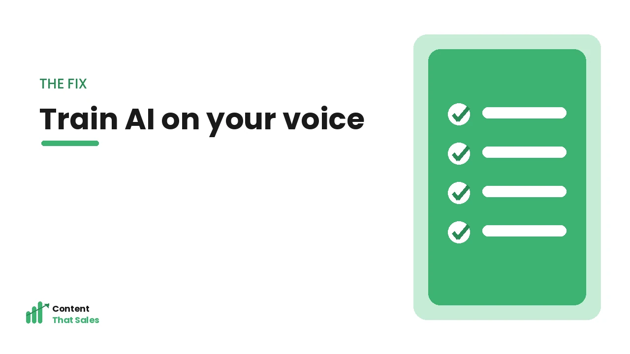 How to train AI on your brand voice checklist by Content That Sales