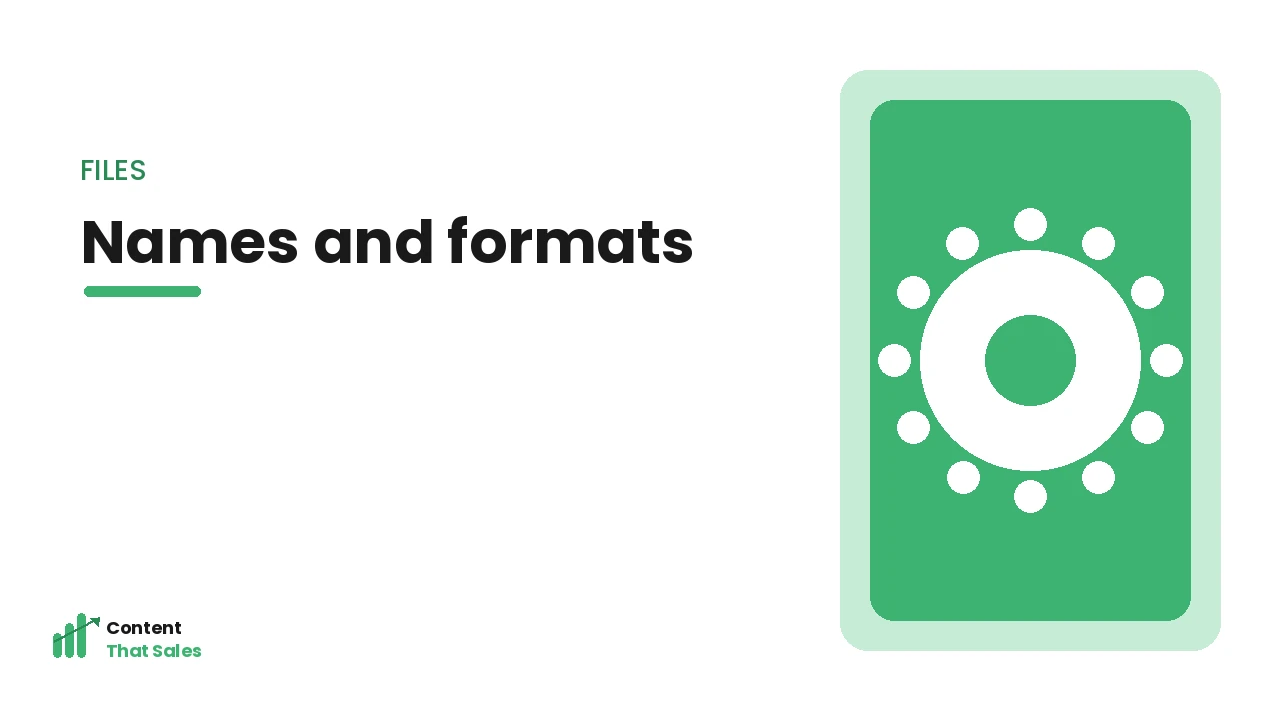 Optimising image file names and formats