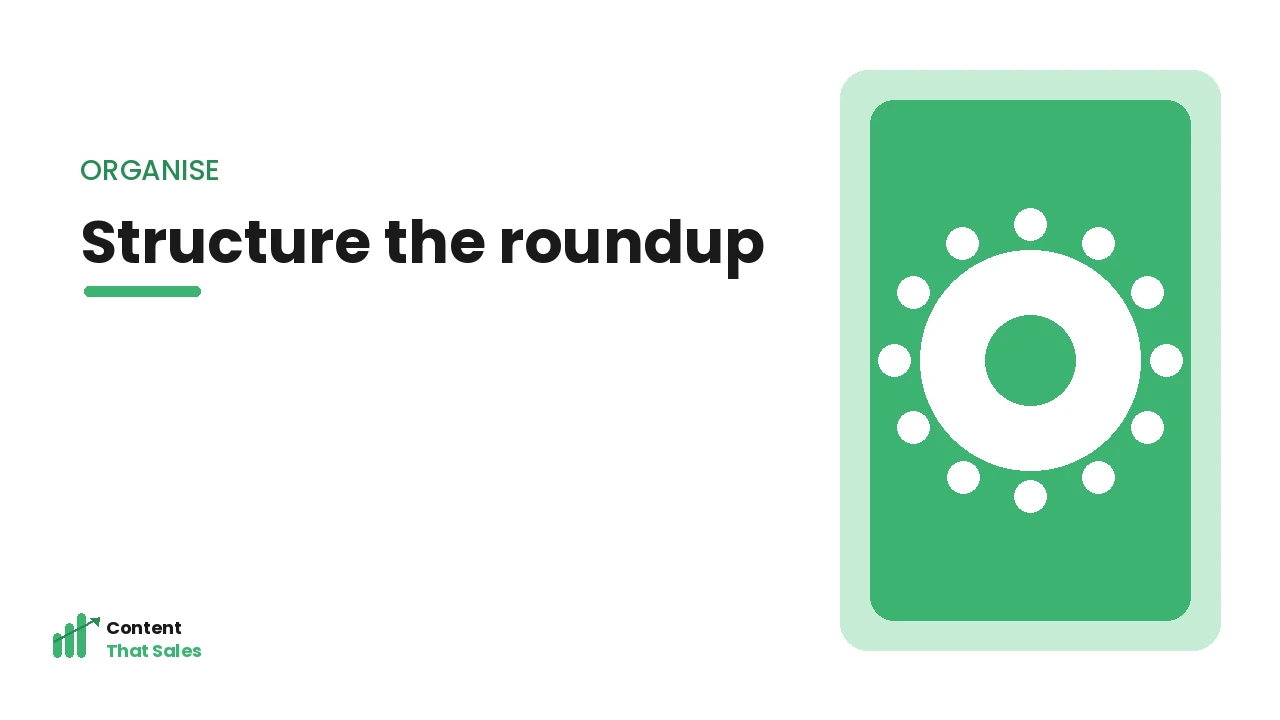 Structuring an expert roundup