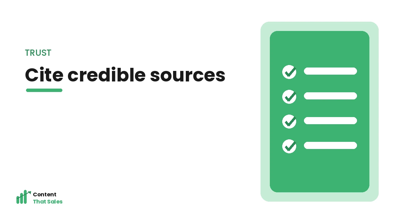 Citing credible external sources