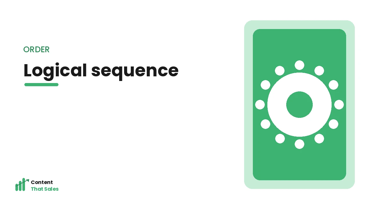 Ordering steps in a logical sequence