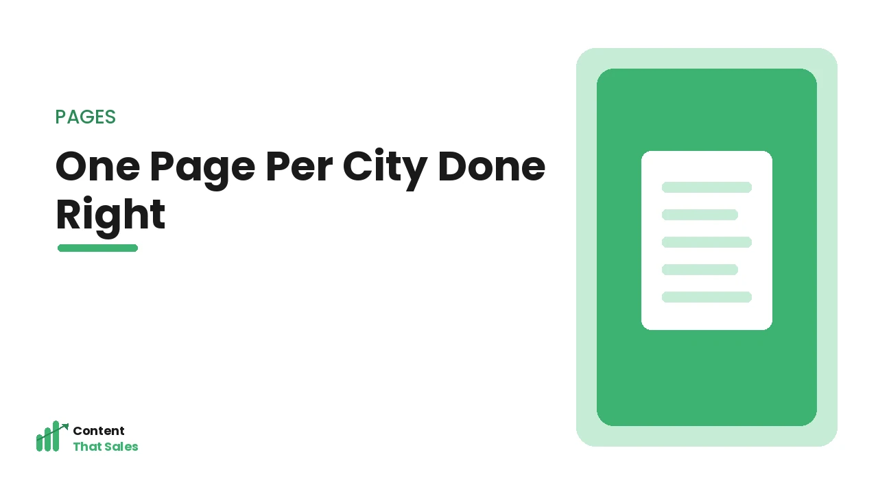 Creating one strong page per city