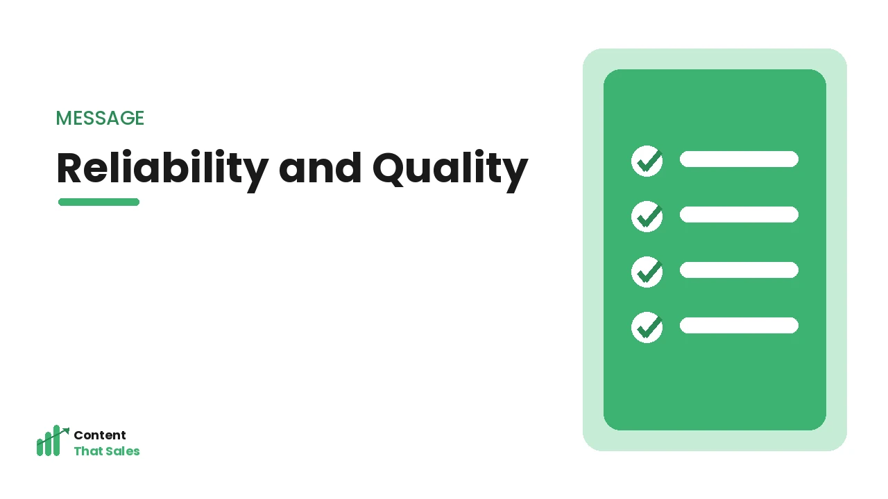 Showing reliability and quality on a trade homepage