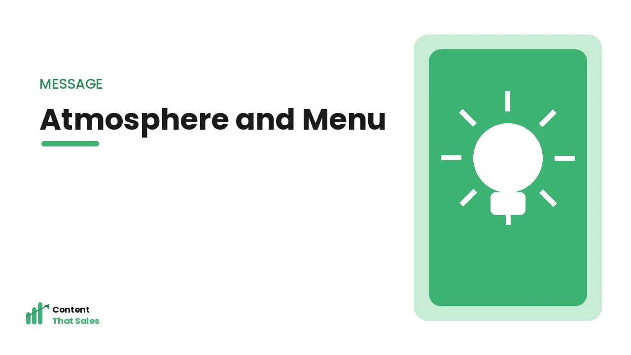 Conveying atmosphere and menu on a restaurant homepage
