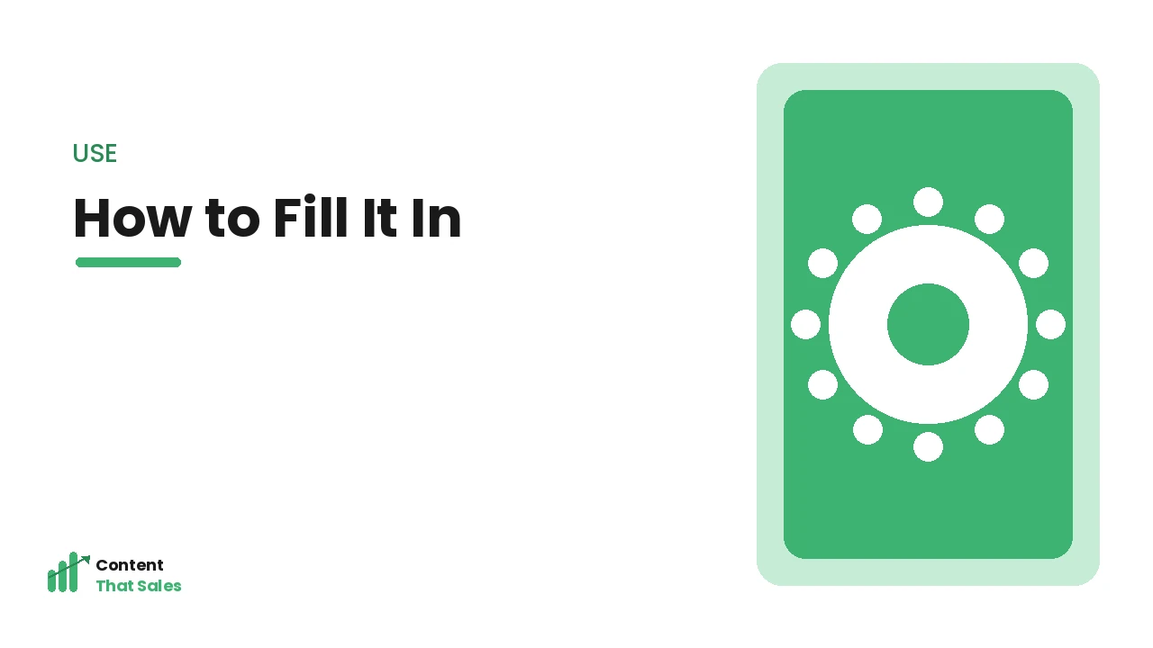 How to fill in the homepage template