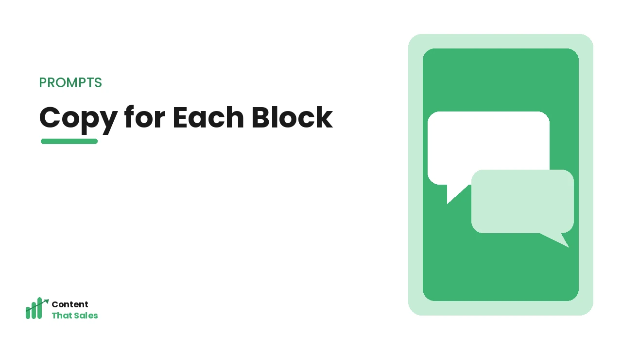 Copy prompts for each homepage block