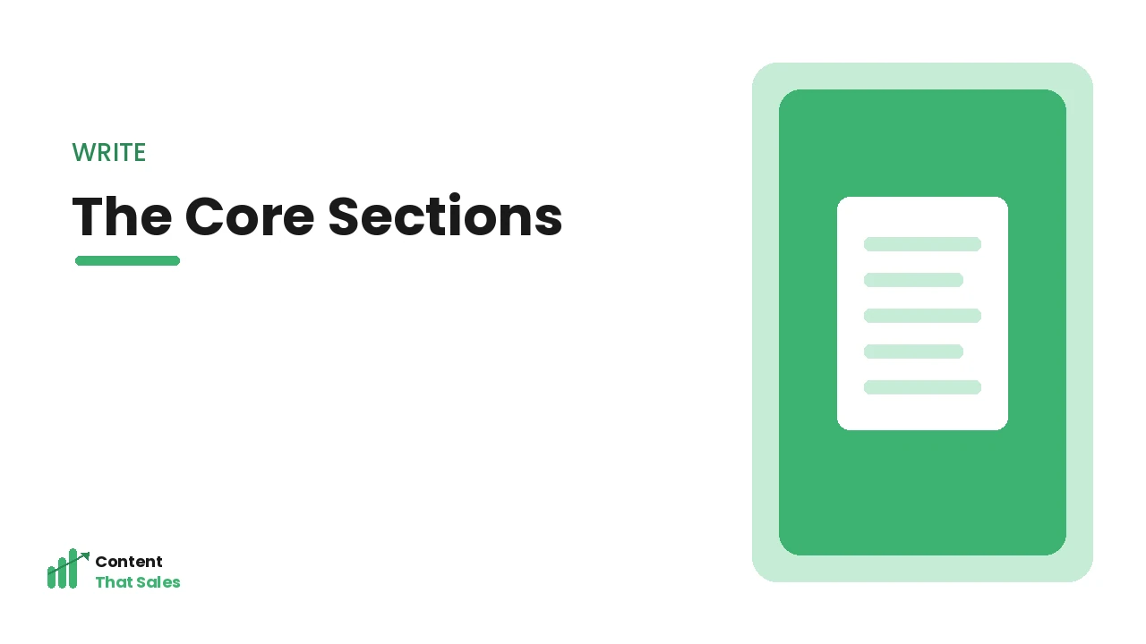 The core homepage sections