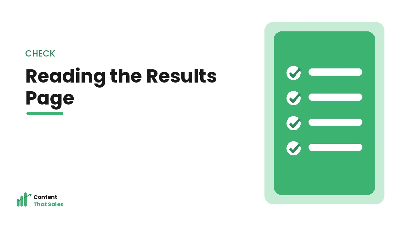 Reading the results page to judge intent