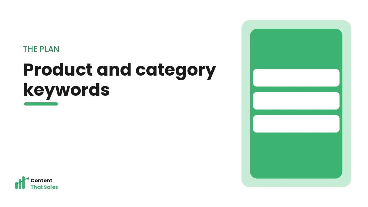 Product and category keywords for ecommerce by Content That Sales