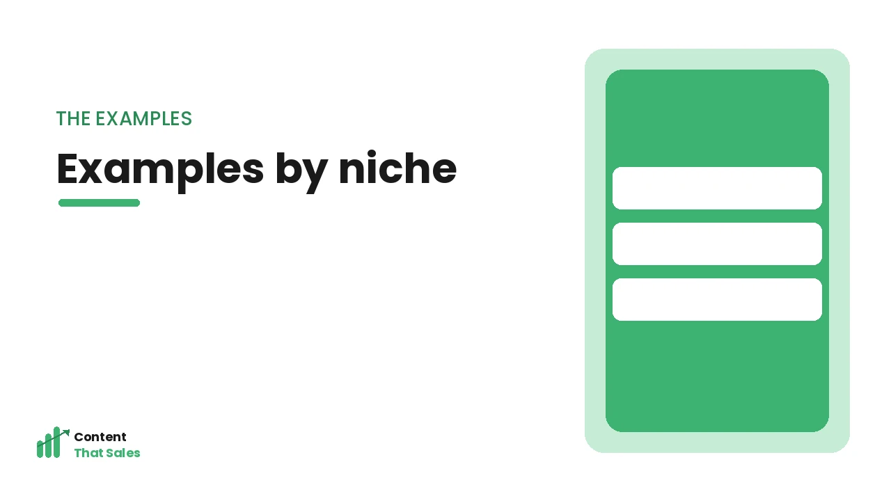 Long-tail keyword examples by niche by Content That Sales