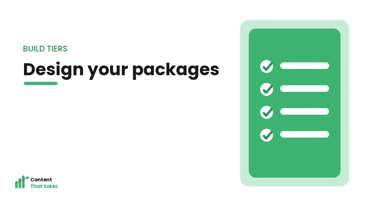 How to build content package tiers checklist by Content That Sales