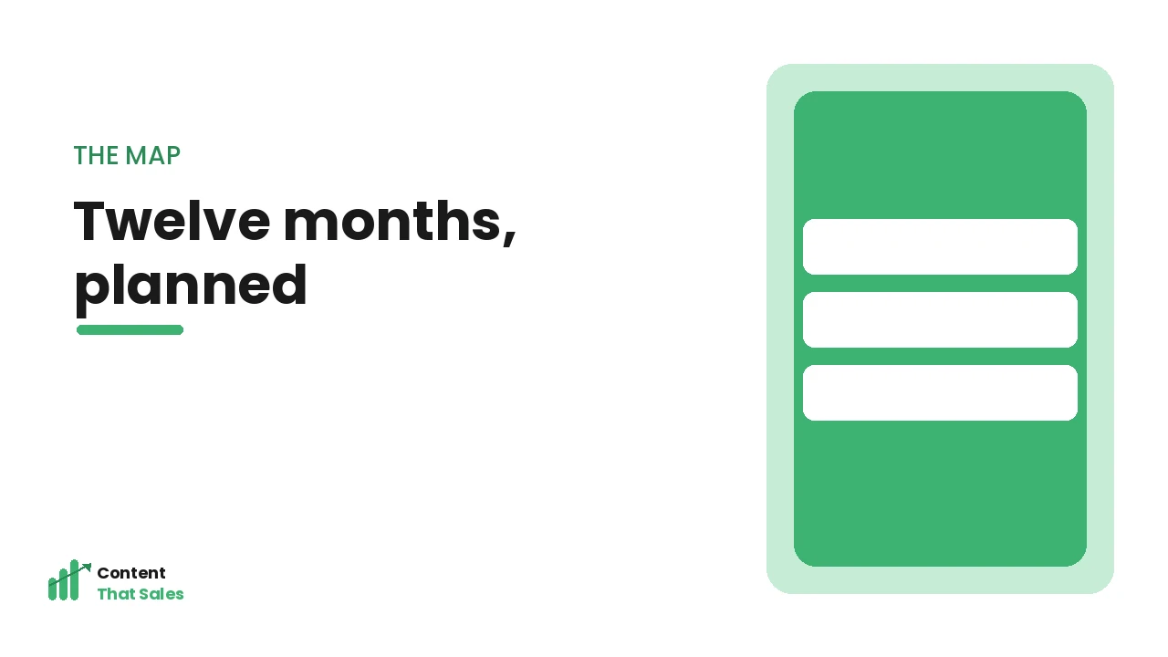 Twelve months of content planned framework by Content That Sales