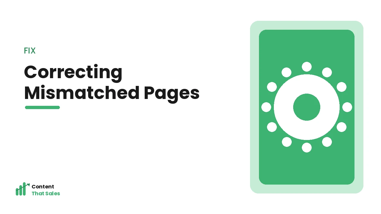 Correcting pages that mismatch intent