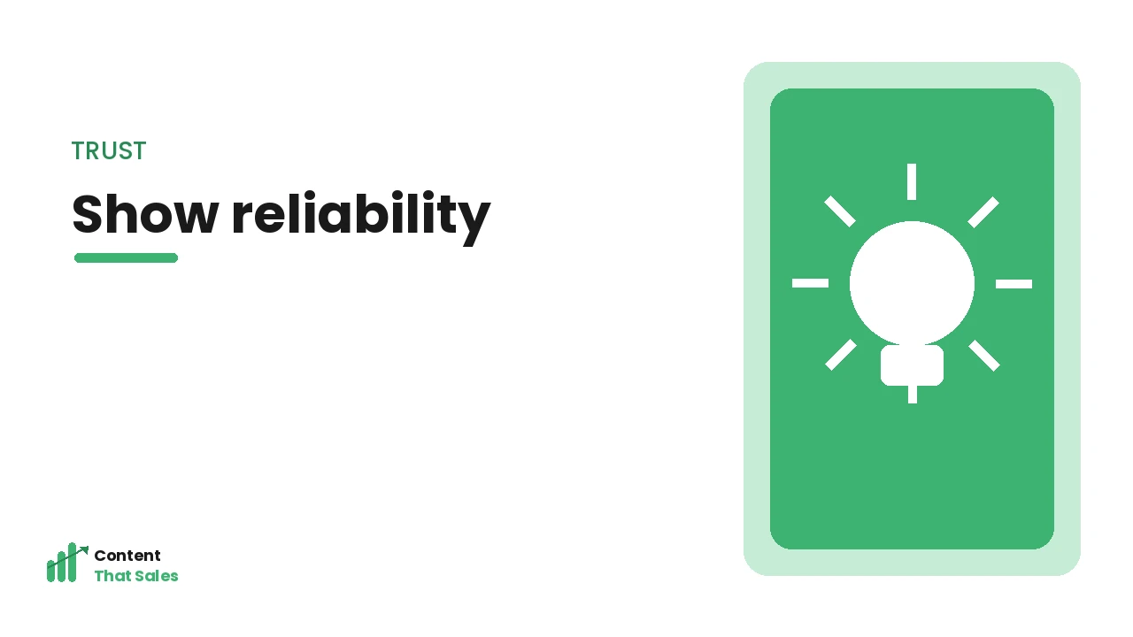 Showing reliability and care