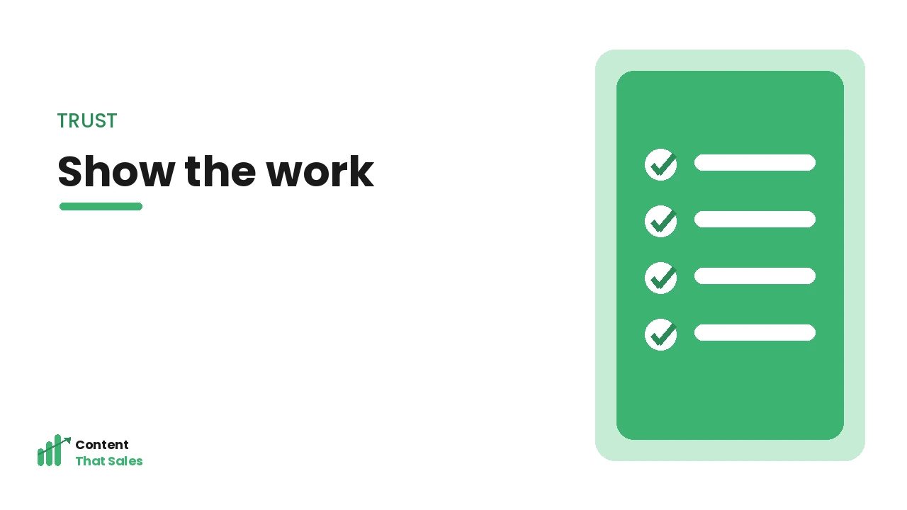 Showing the work and trust