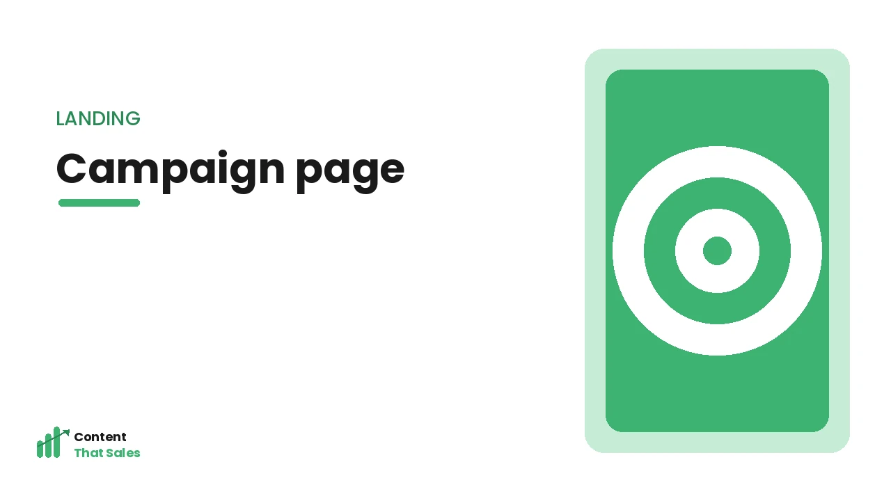 What a landing page is for
