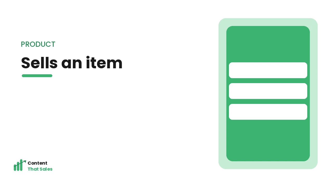 What a product page sells
