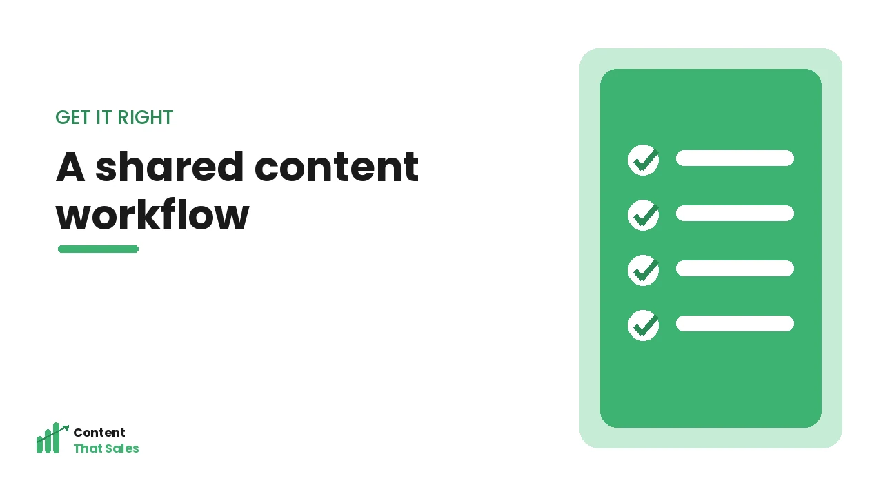 A shared content workflow across teams checklist by Content That Sales