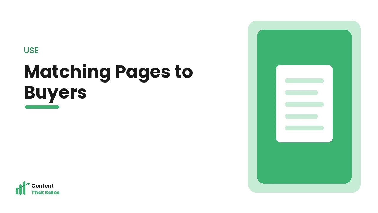 Matching pages to buyer intent