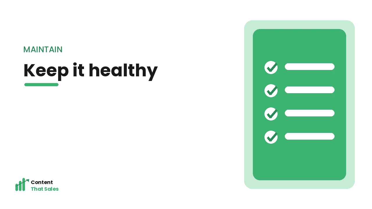 Maintaining a healthy link structure