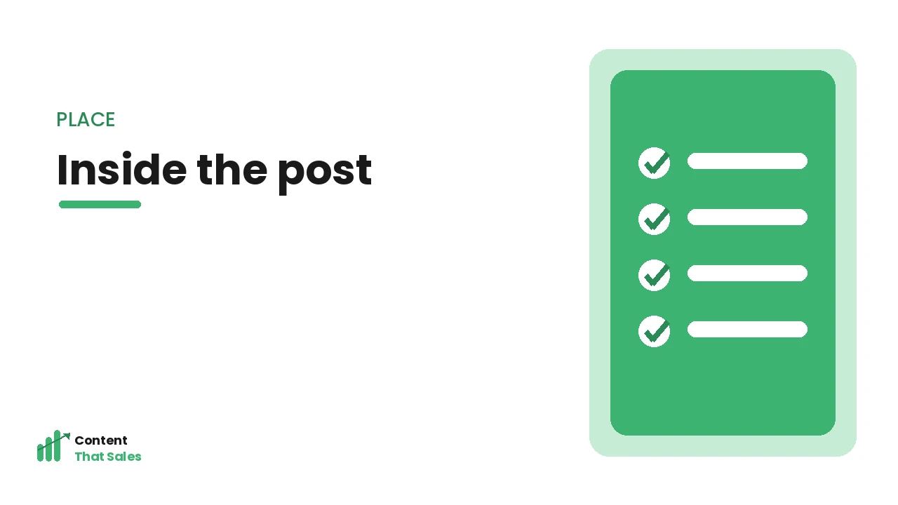 Placing upgrades inside the post