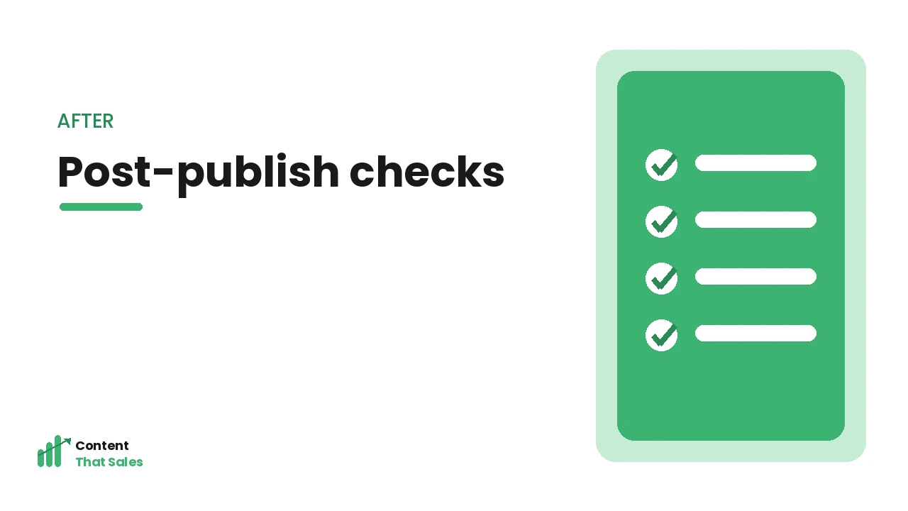 Post-publish SEO checks