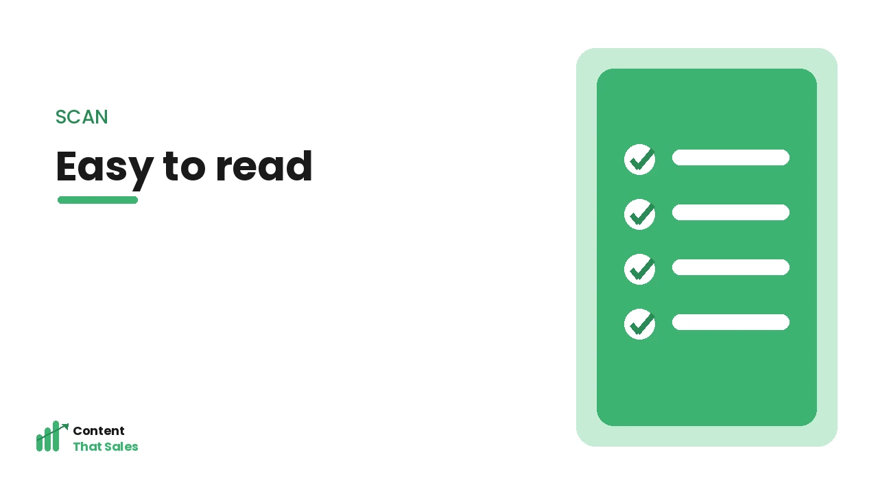 Scannable headings that aid readers