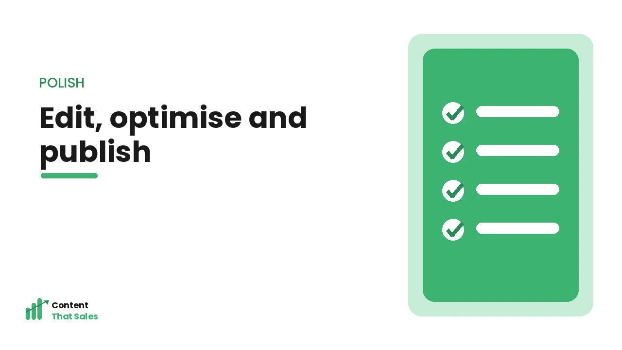 Editing, optimising and publishing a blog post
