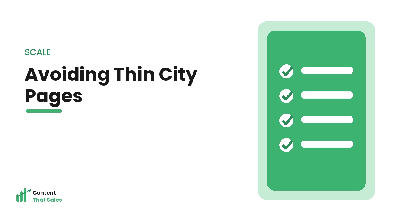 Avoiding thin city pages that fail to rank
