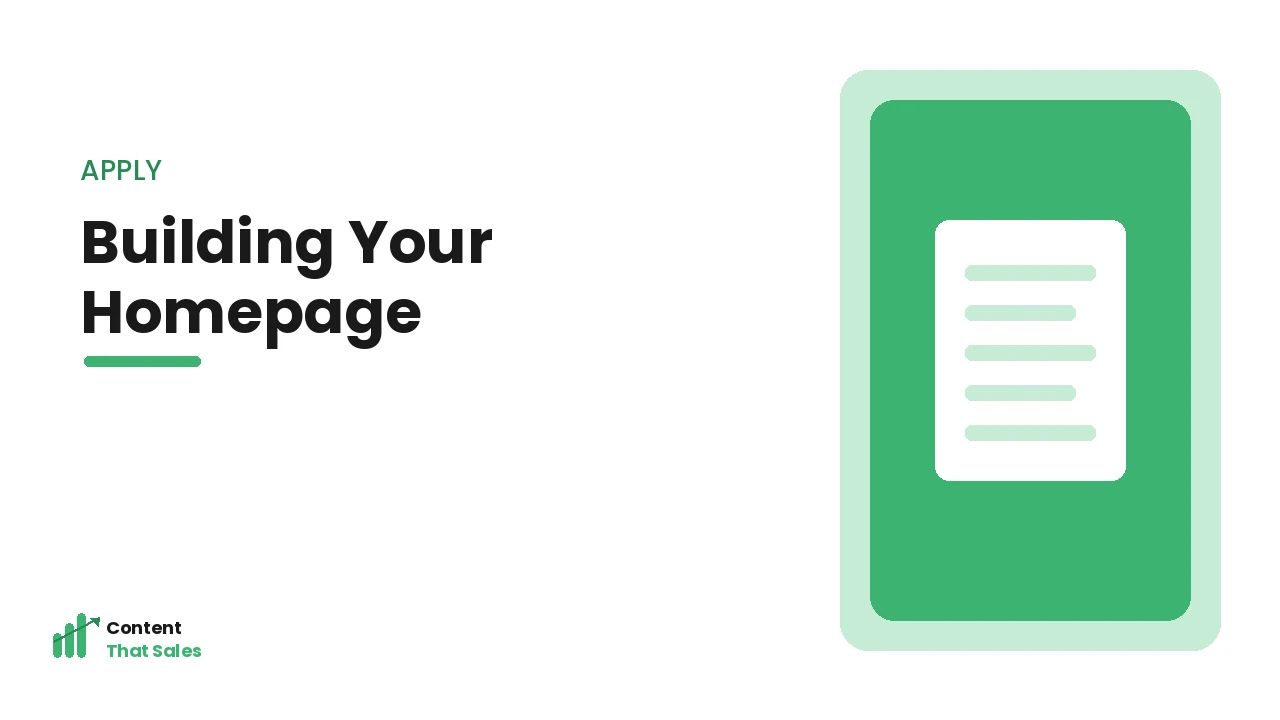 Building your homepage from the essentials