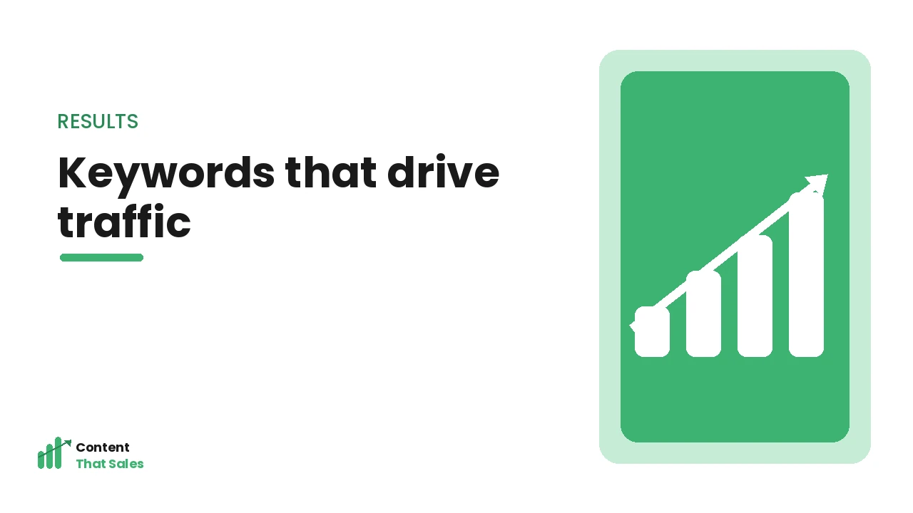 Keywords that drive traffic chart by Content That Sales