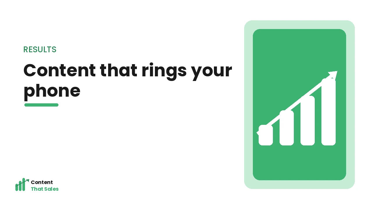 Local content strategy that rings your phone chart by Content That Sales