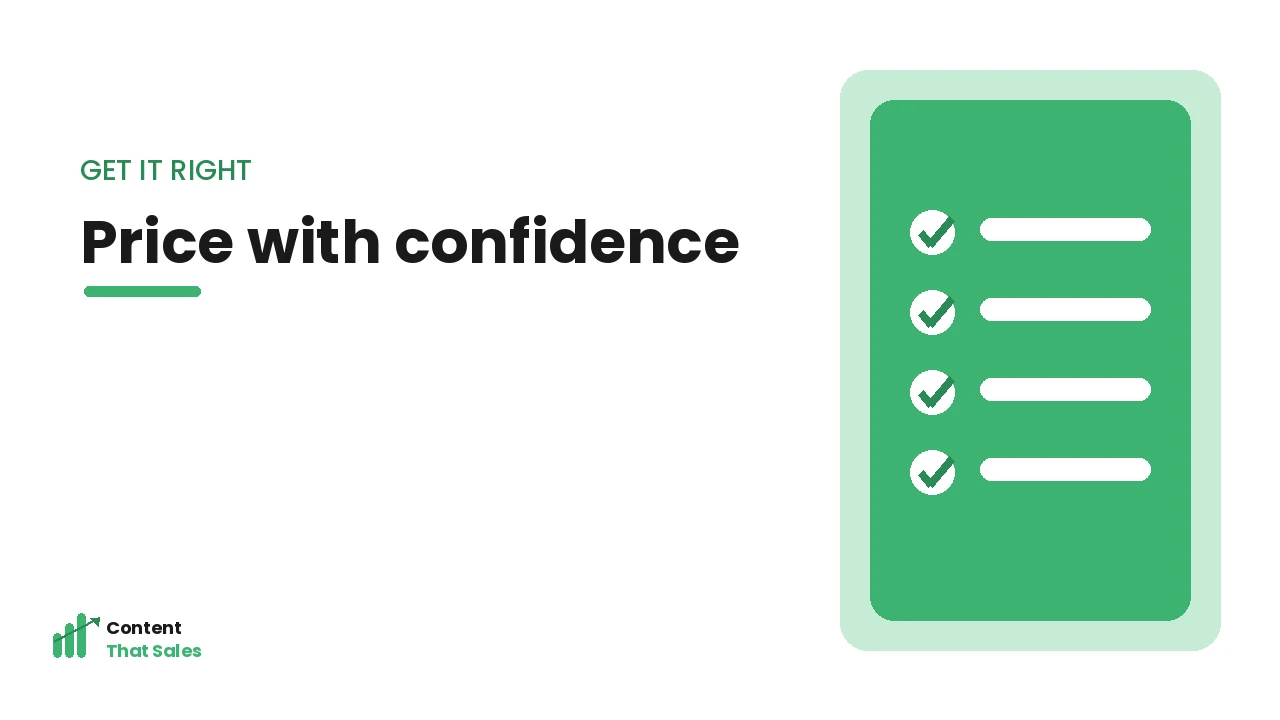 Price your content agency with confidence checklist by Content That Sales