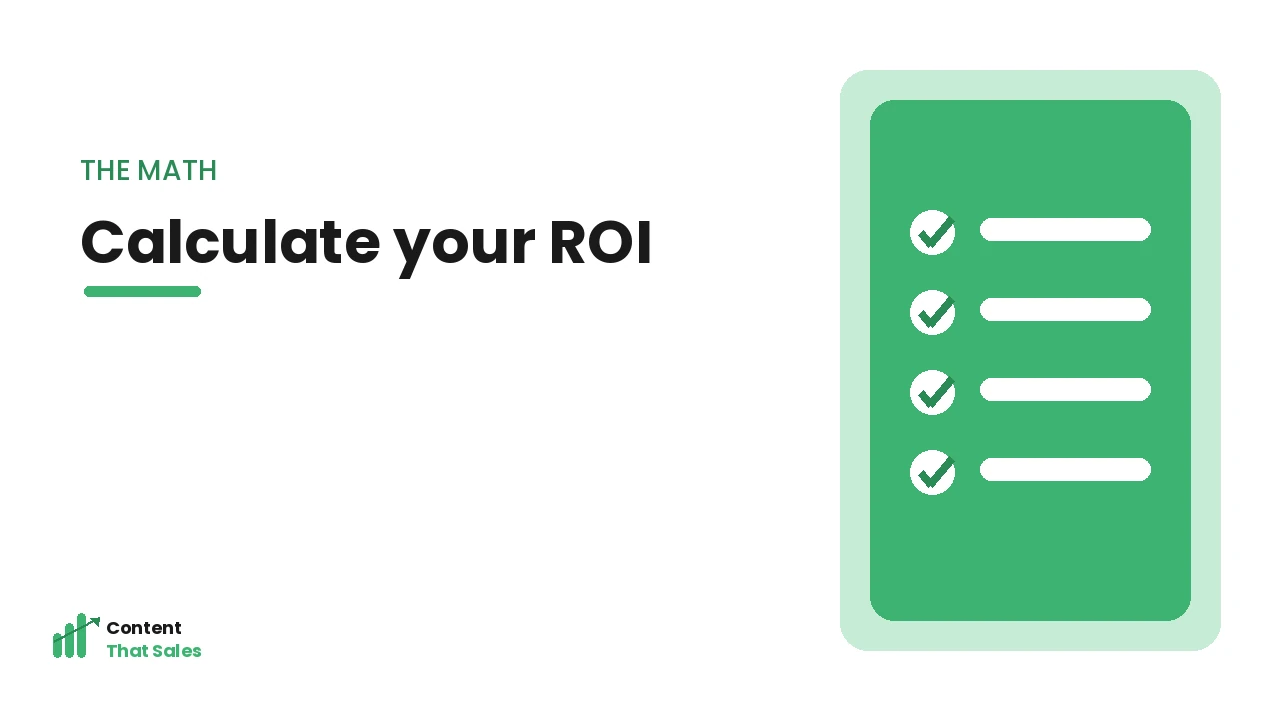 How to calculate content writing ROI checklist by Content That Sales