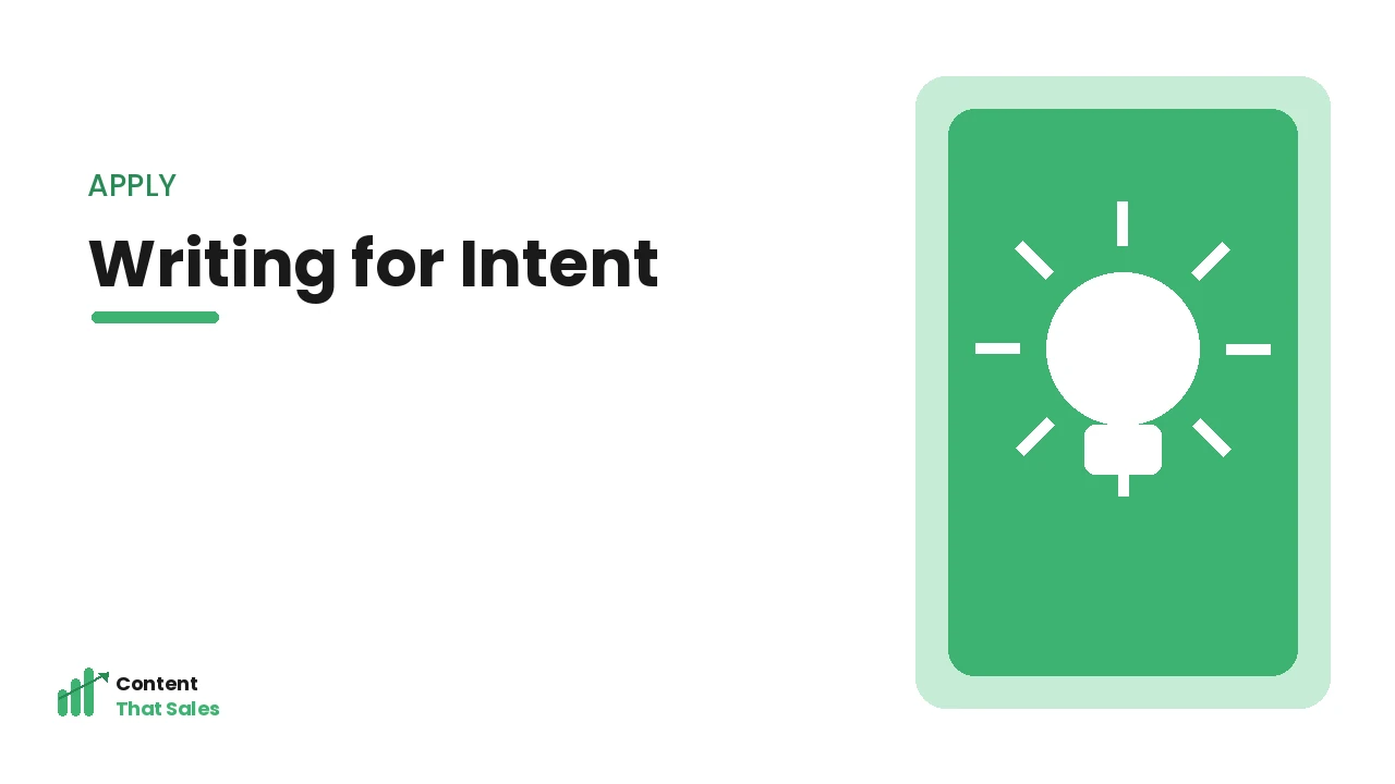 Writing content that matches search intent