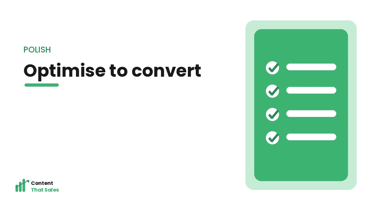 Optimising the page to convert