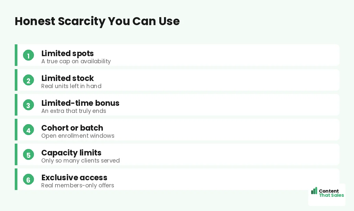 Honest scarcity you can use by Content That Sales