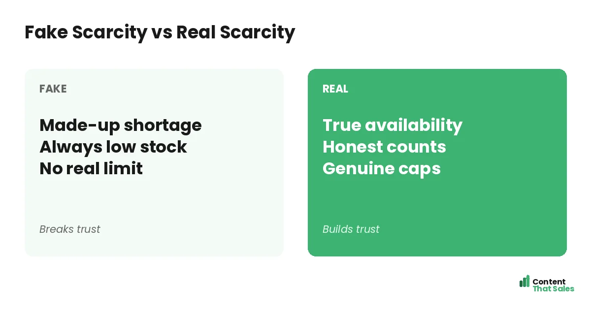 Fake scarcity versus real scarcity by Content That Sales