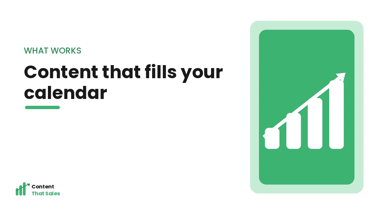 Coaching content that fills your calendar growth chart by Content That Sales
