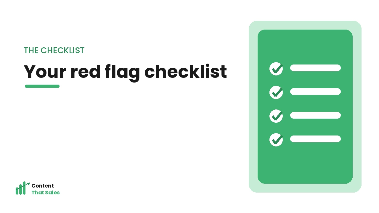 Content writing red flag checklist by Content That Sales