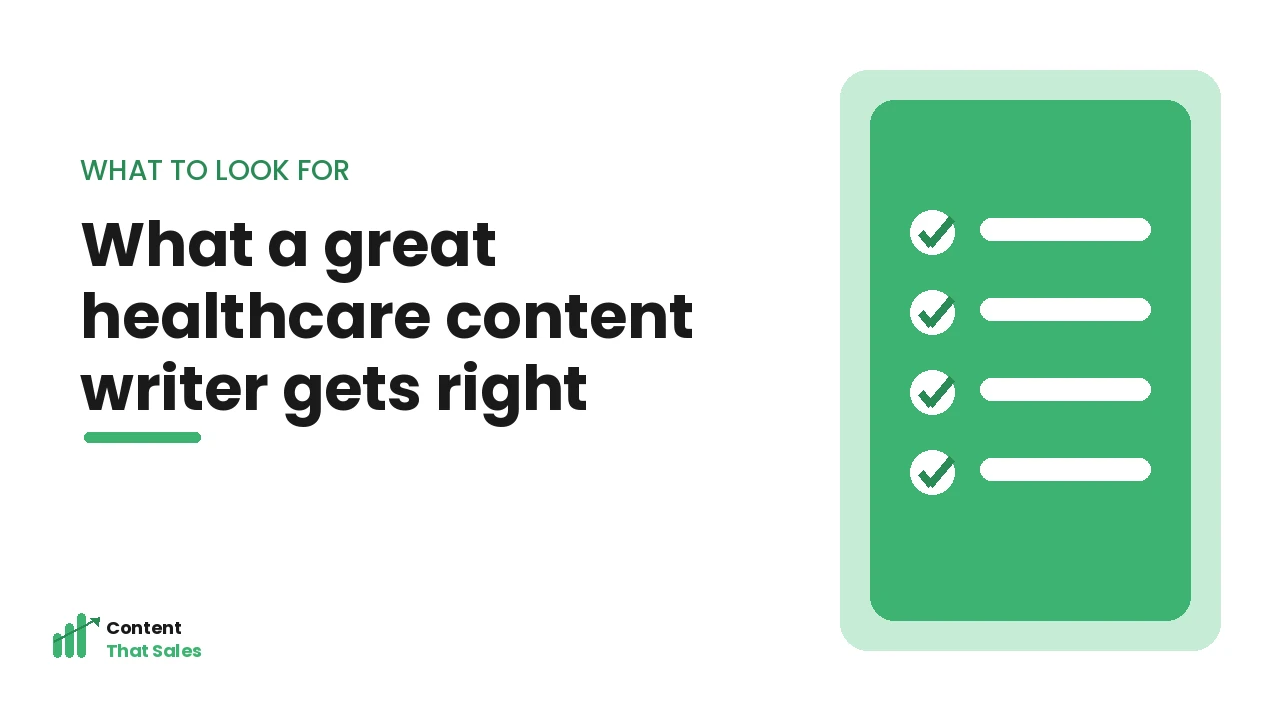 Checklist of what to look for in a healthcare content writing service