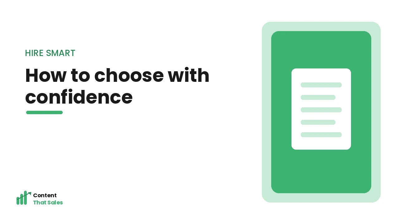 How to choose a content writing service with confidence by Content That Sales