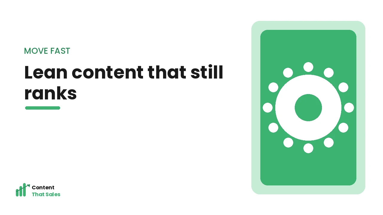 Lean startup content that still ranks checklist by Content That Sales