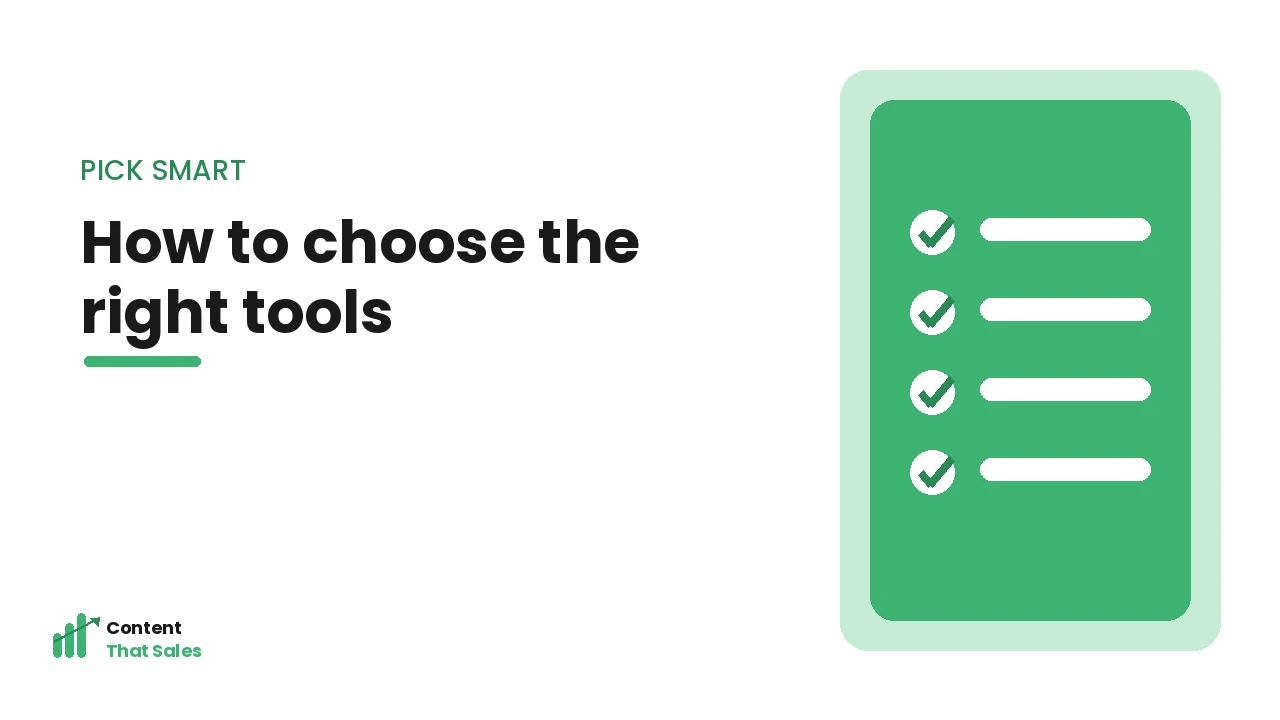 How to choose the right content writing tools checklist by Content That Sales